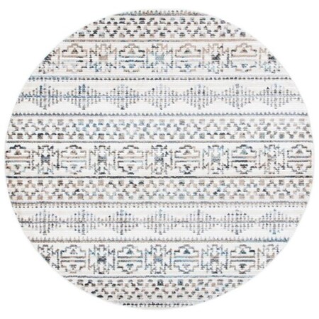 Safavieh 6 x 6 ft. Sedona 800 Global Round Power Loomed Rug Ivory & Gray SED807A-6R